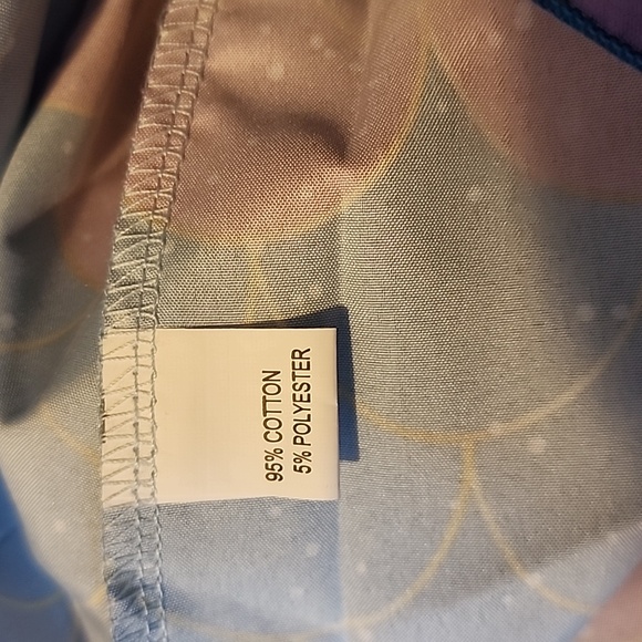 Girls Mermaid Dress With Tulle O Erlay Short Ruffle Sleeve. Light Blue Upper. 5T - Picture 8 of 8